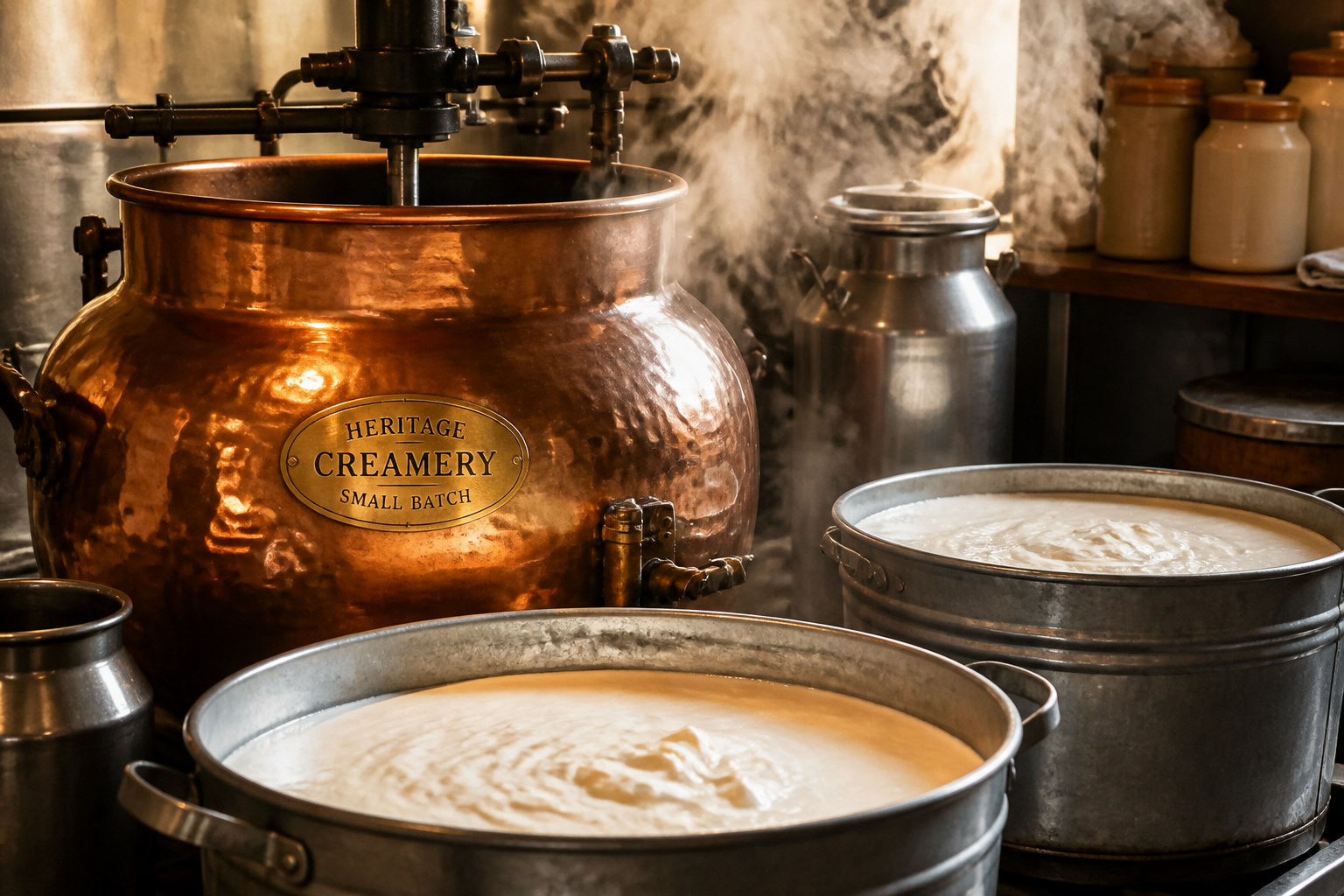 Copper churn in the Velvet & Cone kitchen